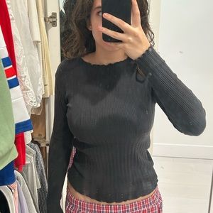 Zara kids 13-14 long black ribbed long sleeve shirt